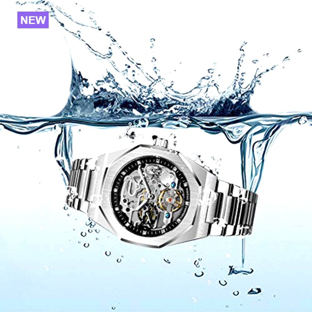 Mechanical Automatic Skeleton Watch Stainless Ste… - image 6